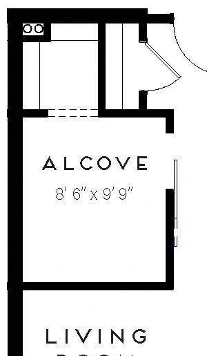 1 Bedroom 1 Bathroom Floor Plan 1 Bedroom 1 Bathroom Floor Plan at The Maven on Broadway, Rochester, Minnesota